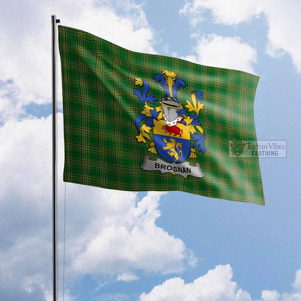 Brosnan Irish Clan Flag with Coat of Arms