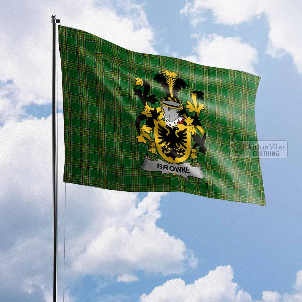 Browne Irish Clan Flag with Coat of Arms