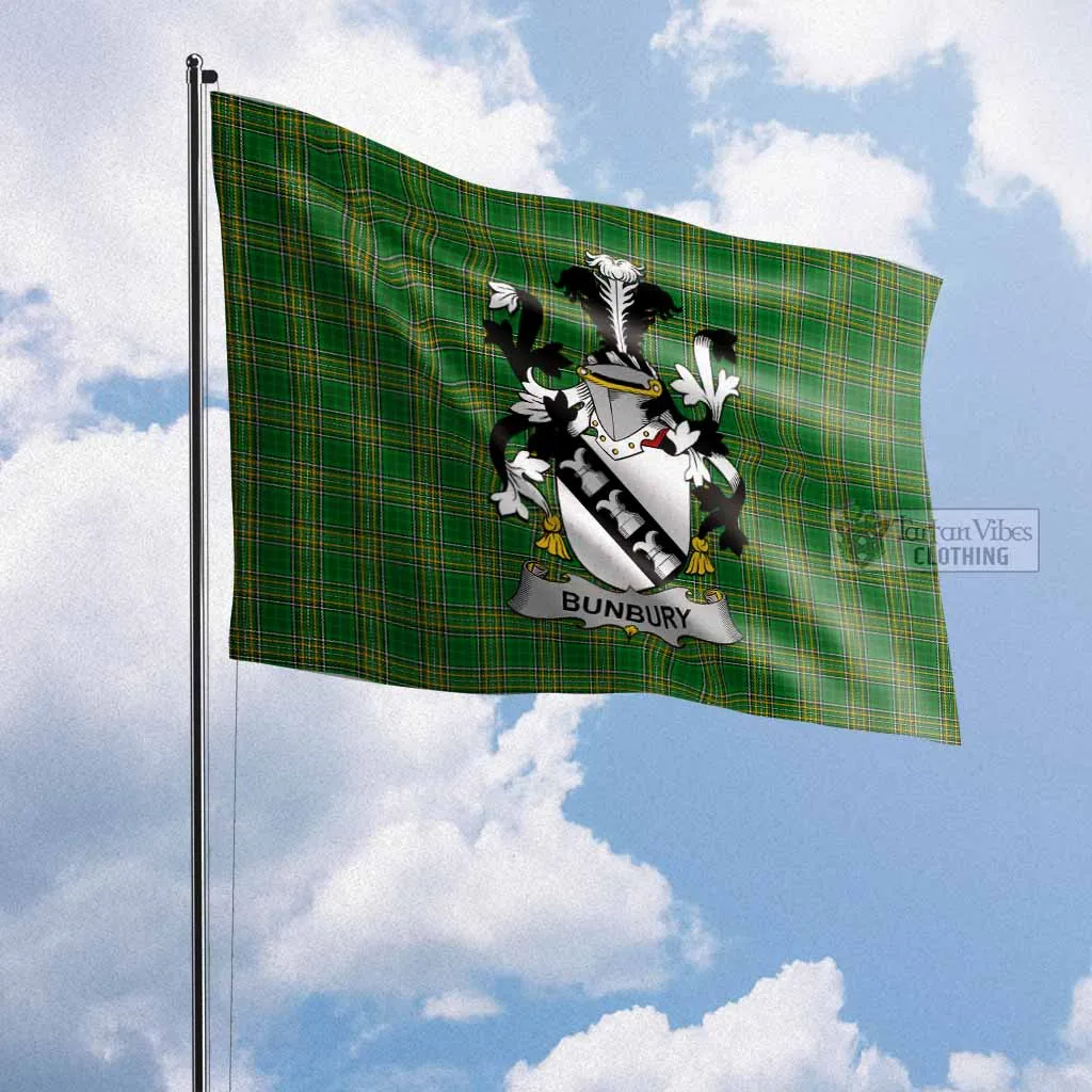 Bunbury Irish Clan Flag with Coat of Arms