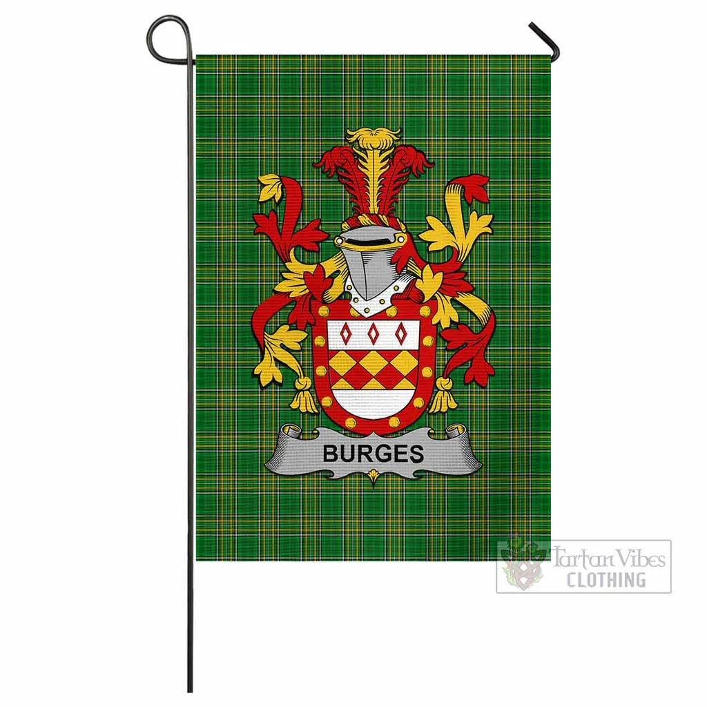 Burges Irish Clan Flag with Coat of Arms