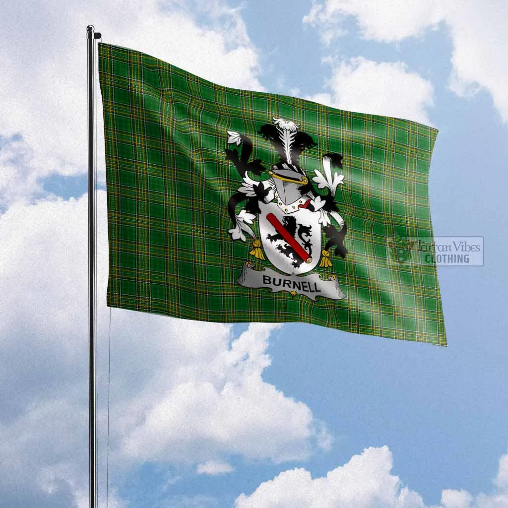 Burnell Irish Clan Flag with Coat of Arms