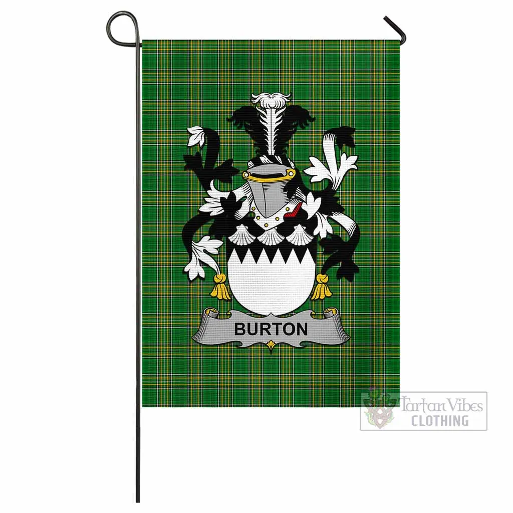 Burton Irish Clan Flag with Coat of Arms