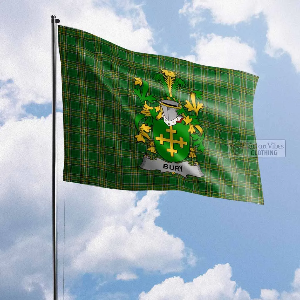 Bury Irish Clan Flag with Coat of Arms