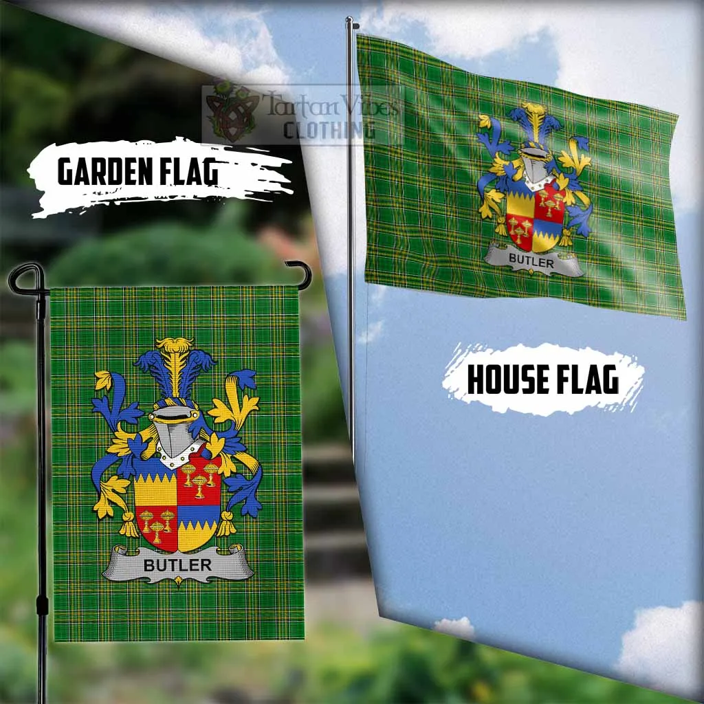 Butler Irish Clan Flag with Coat of Arms