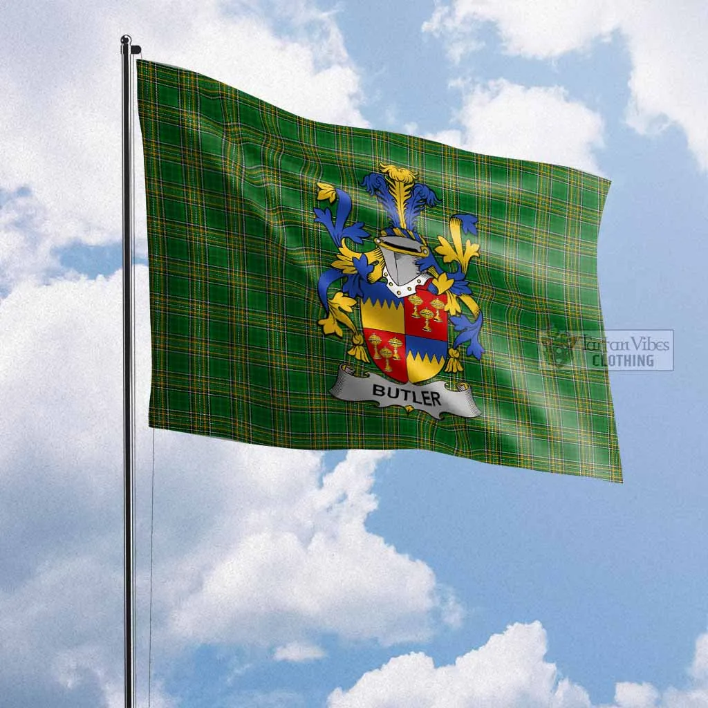 Butler Irish Clan Flag with Coat of Arms