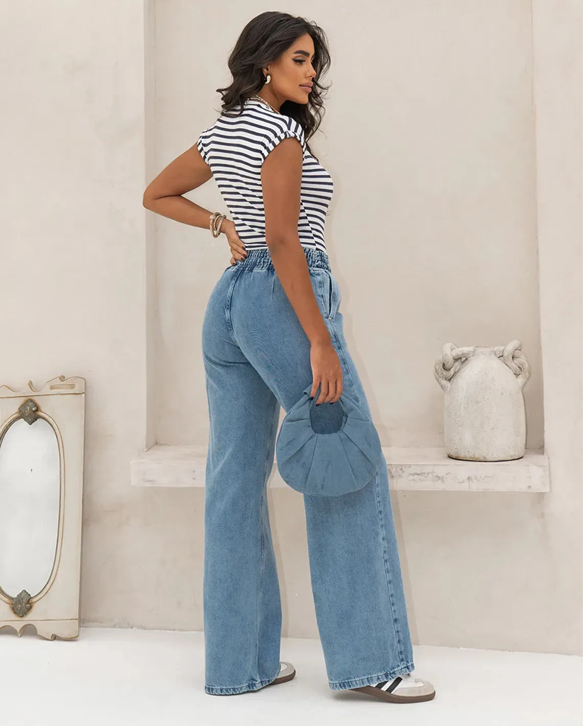 Calça Consciência Jeans Wide Leg Com Elástico e Cordão 23391  (CO/C)