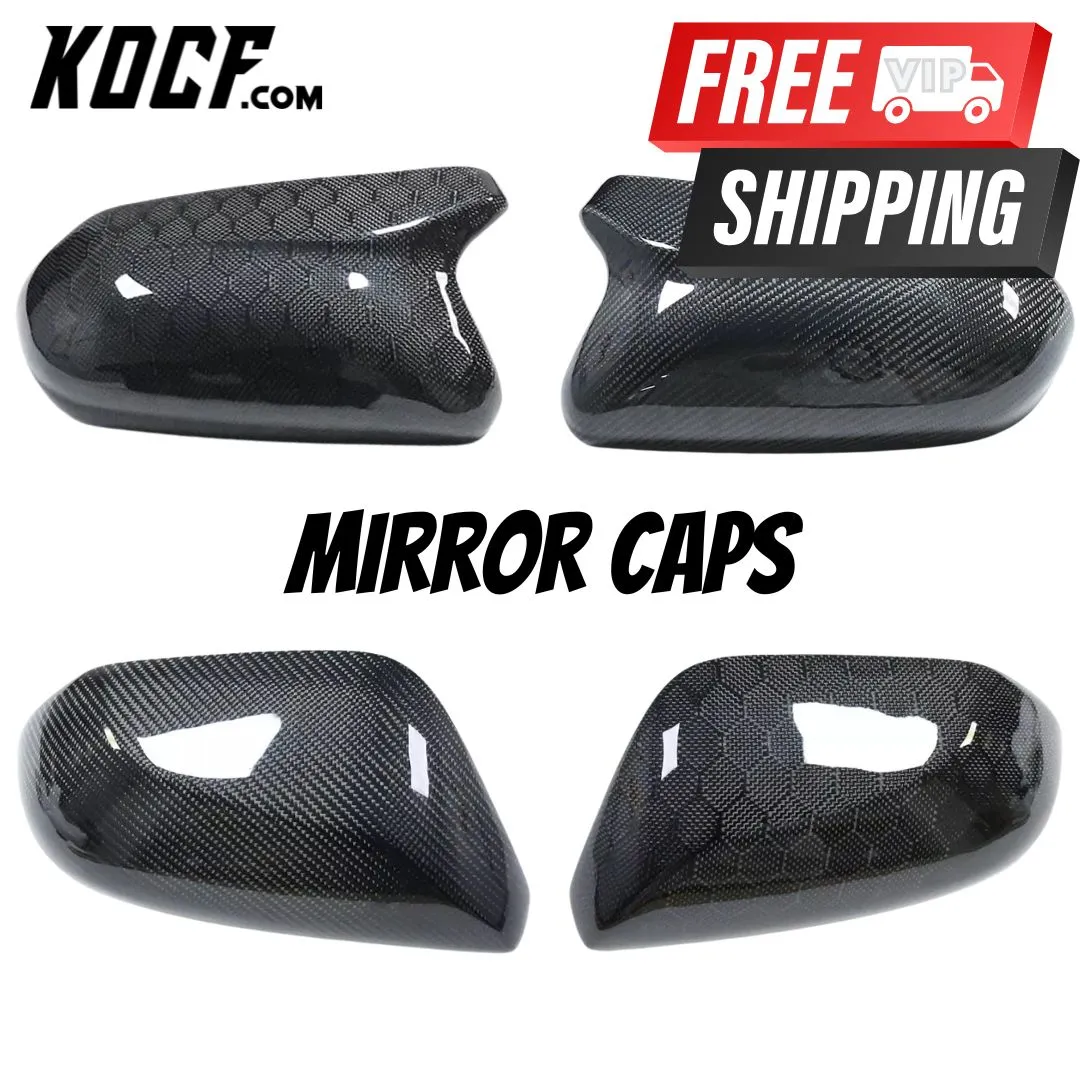 Carbon Fiber or Gloss Black Mirror Cap Replacements 2018-2024 Toyota Camry Compatible - VIP Price Free Shipping Item
