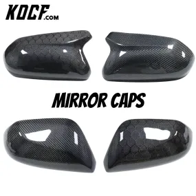 Carbon Fiber or Gloss Black Mirror Cap Replacements 2018-2024 Toyota Camry Compatible
