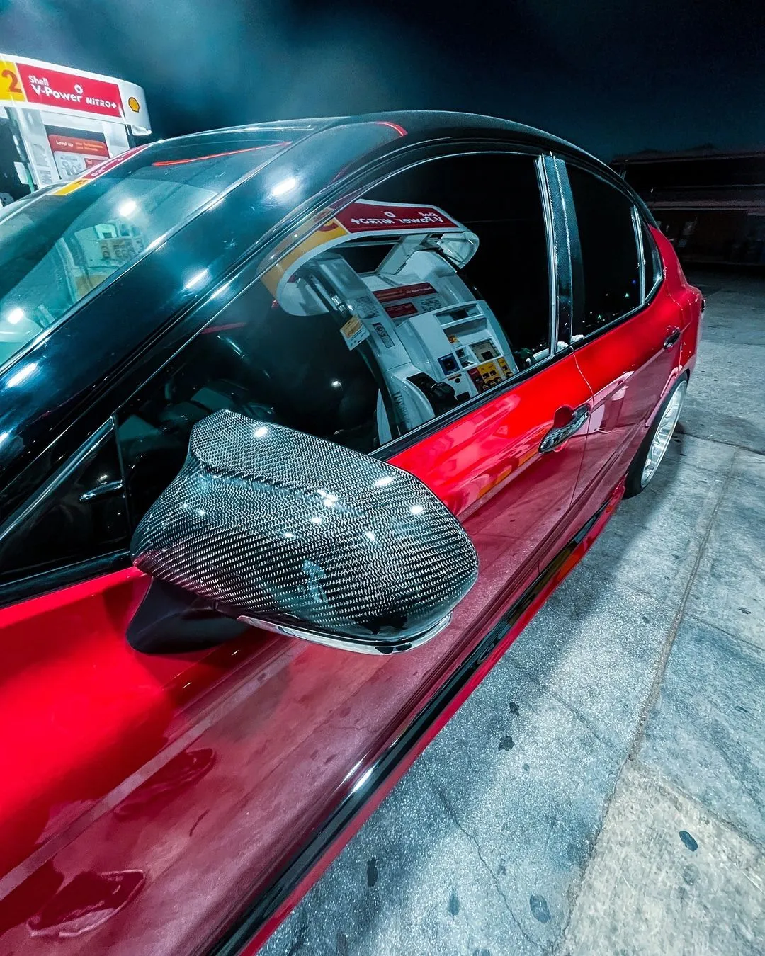 Carbon Fiber or Gloss Black Mirror Cap Replacements 2018-2024 Toyota Camry Compatible