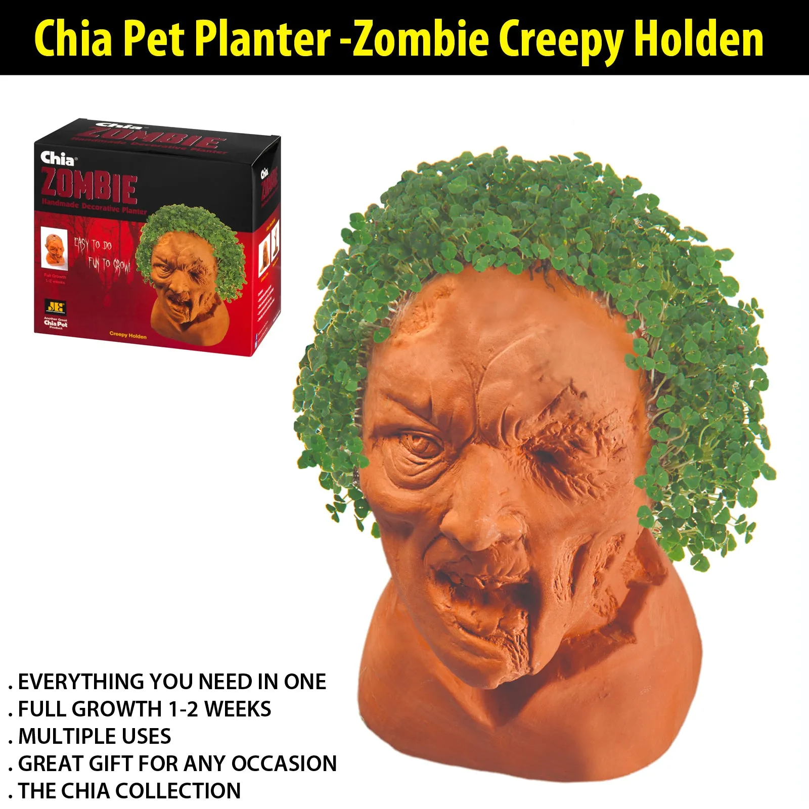 Chia Pet Planter - Zombie - Creepy Holden