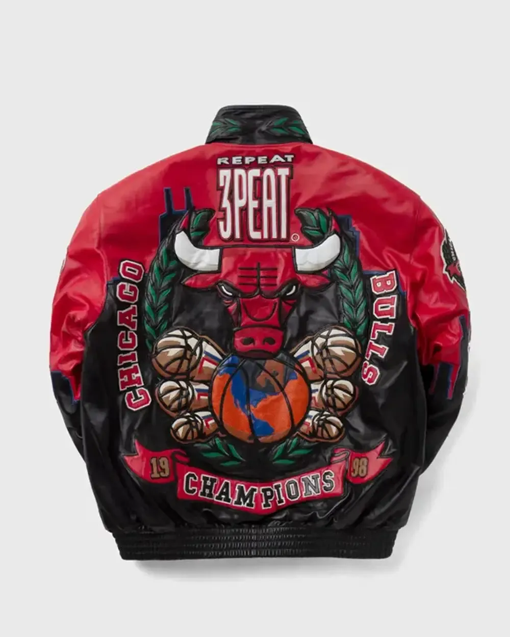 Chicago Bulls Three Peat Jeff Leather Jacket