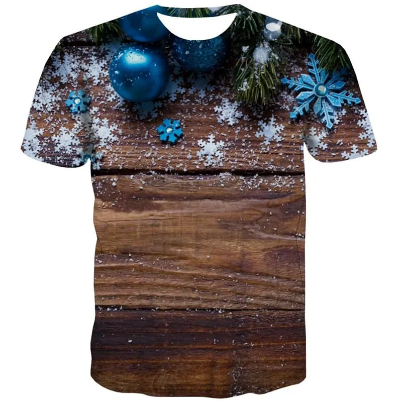 Christmas T-shirt Men Snowflake Tshirt Anime Party T-shirts 3d Christmas Tree Tshirts Novelty
