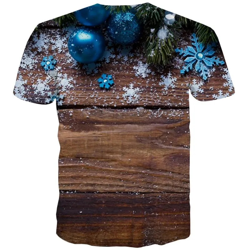Christmas T-shirt Men Snowflake Tshirt Anime Party T-shirts 3d Christmas Tree Tshirts Novelty