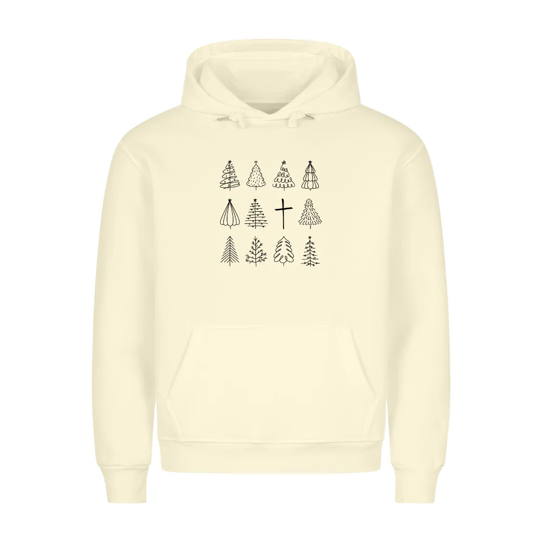 Christmas Trees and Cross Hoodie