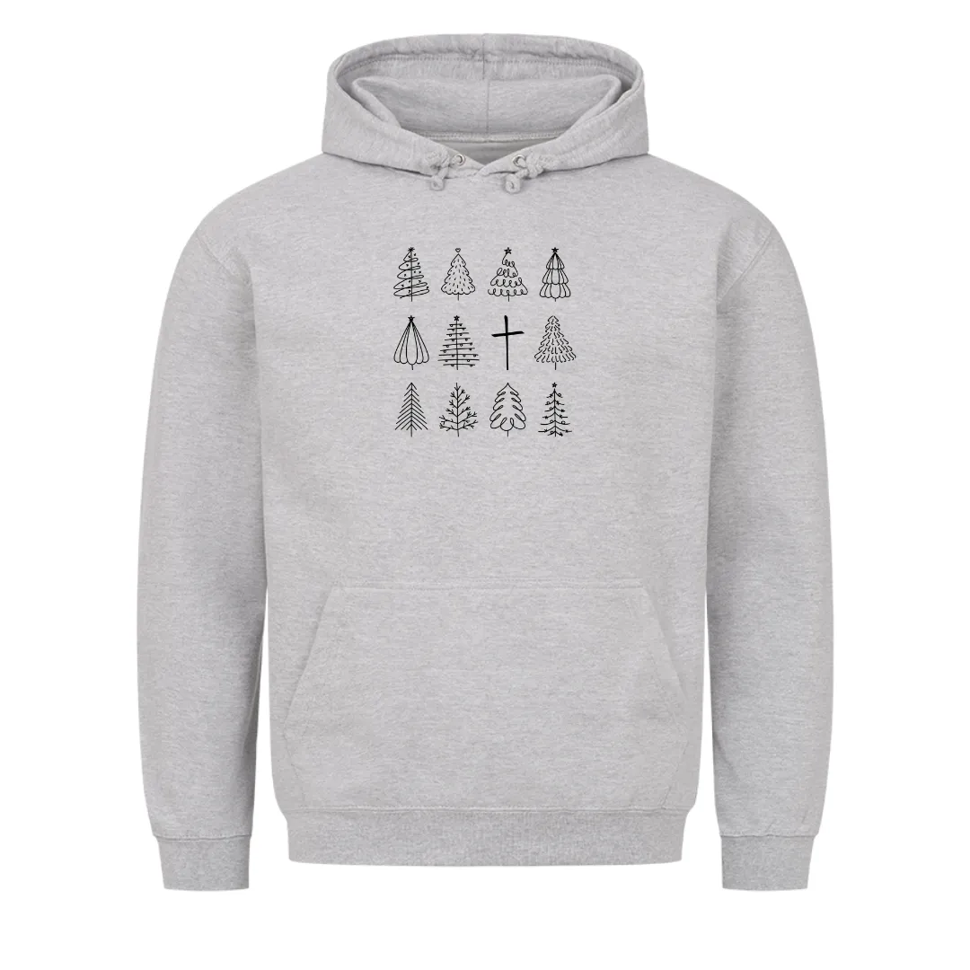 Christmas Trees and Cross Hoodie
