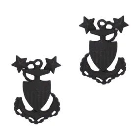 Coast Guard Collar Device: E9 CPO: Master - black metal