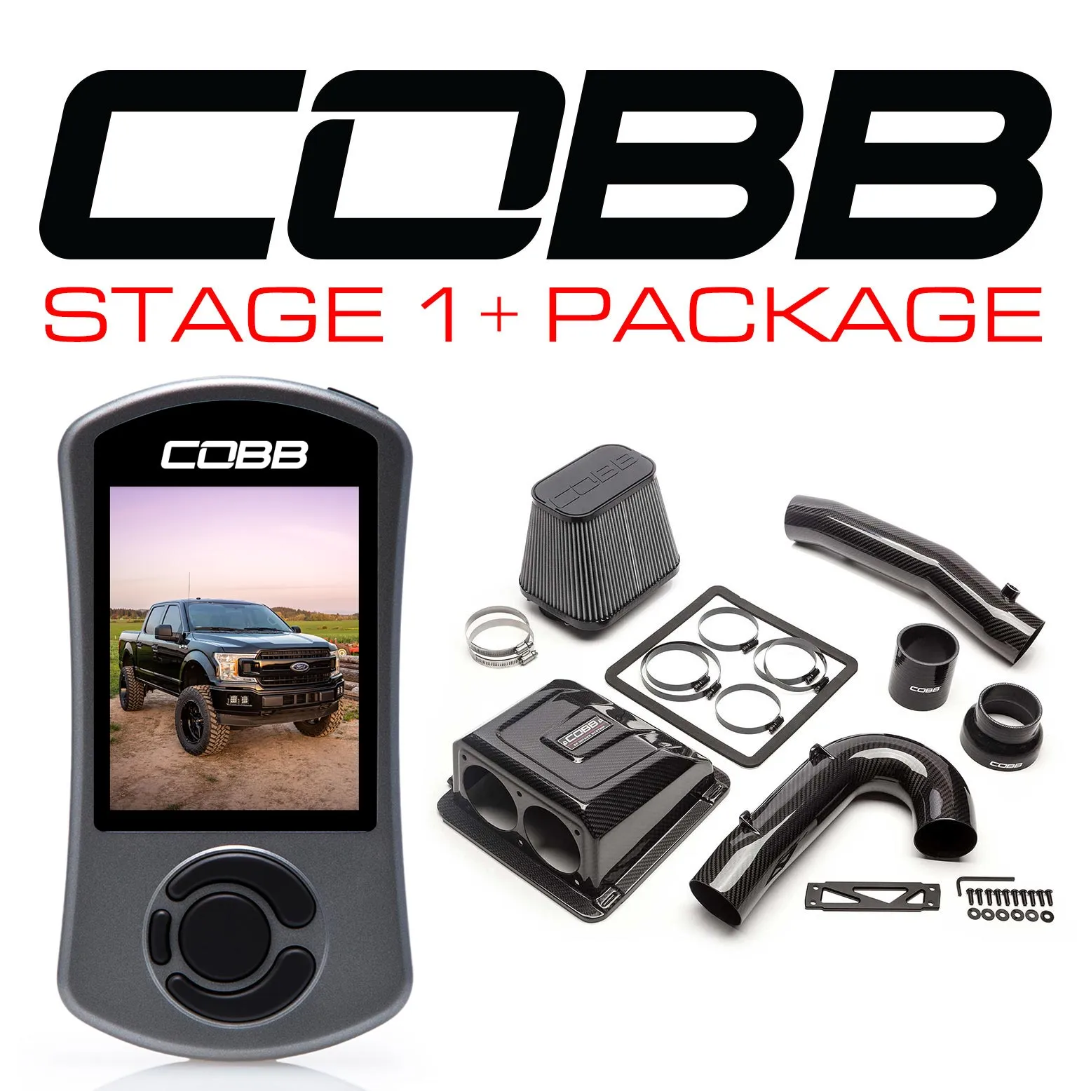Cobb Tuning  Ford Stage 1  Redline Carbon Fiber Power Package F-150 Ecoboost 3.5L 2020 - FOR007001P-RED