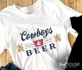 Cowboys & Beer Graphic Tee Shirt