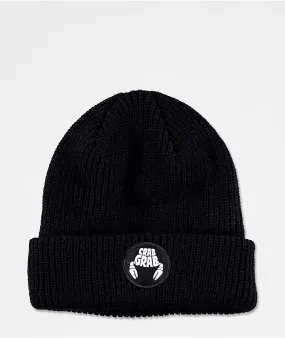 Crab Grab Circle Patch Black Beanie Black