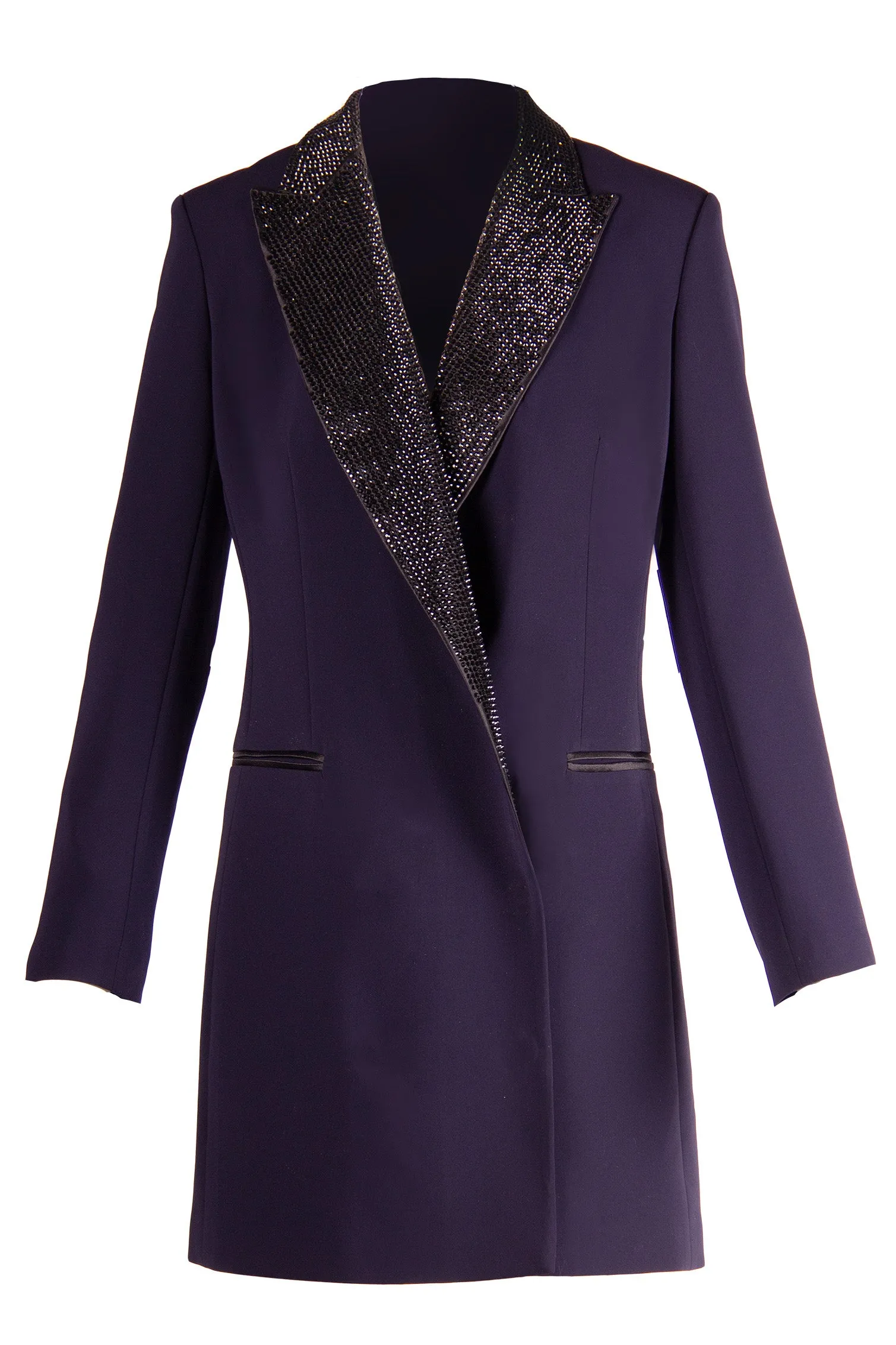 CREPE CRYSTAL LAPEL TUXEDO JACKET