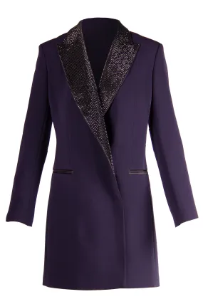 CREPE CRYSTAL LAPEL TUXEDO JACKET