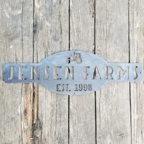 Custom Metal Country Farmhouse Sign - Personalized  Ranch Sign - Garage Signs - Outdoor Garden Decor