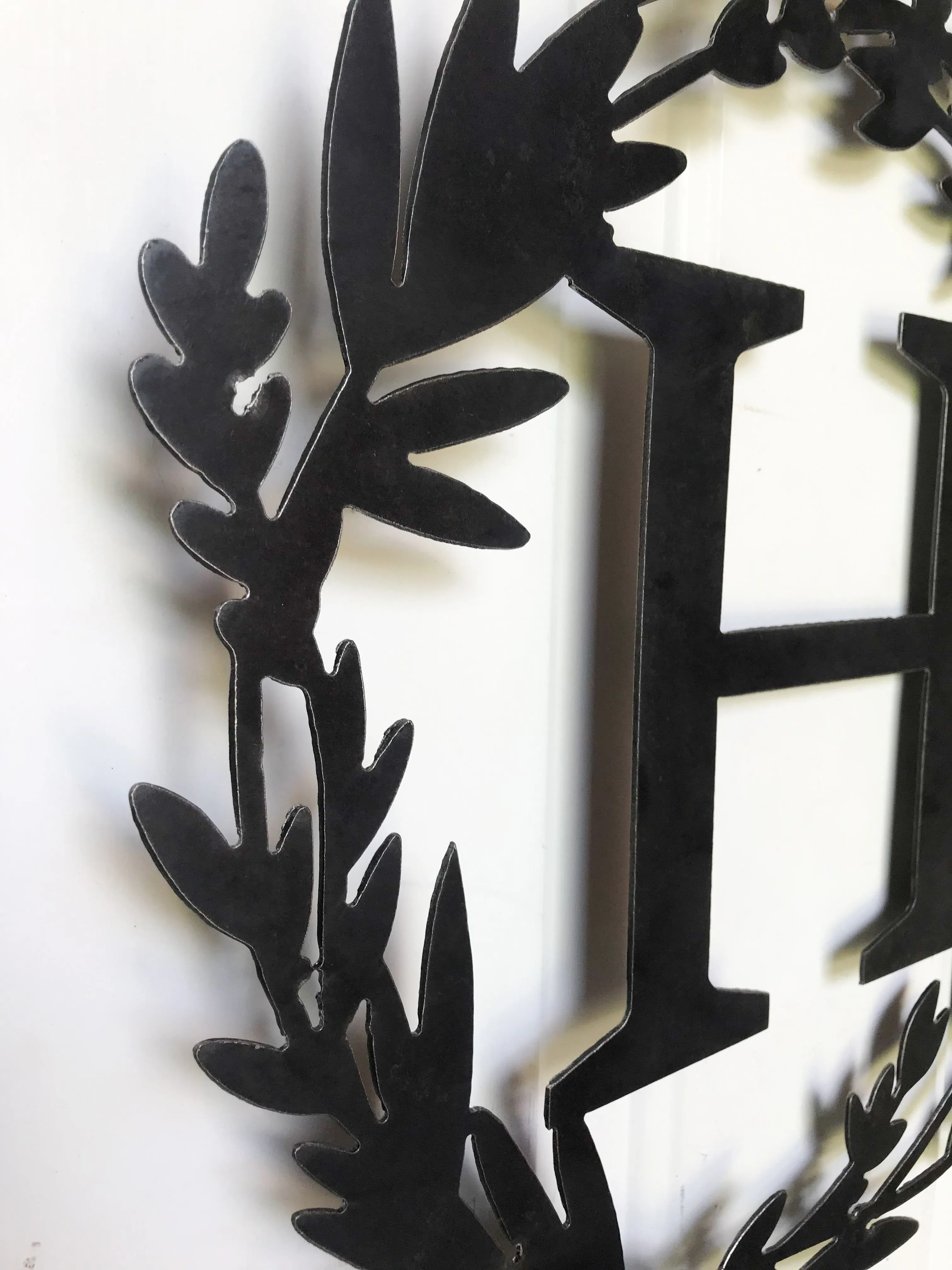 Custom Metal Monogram Spring Wreath - Spring Wreath For Front Door, Personalized Gifts, Front Door Sign, Wedding Signs