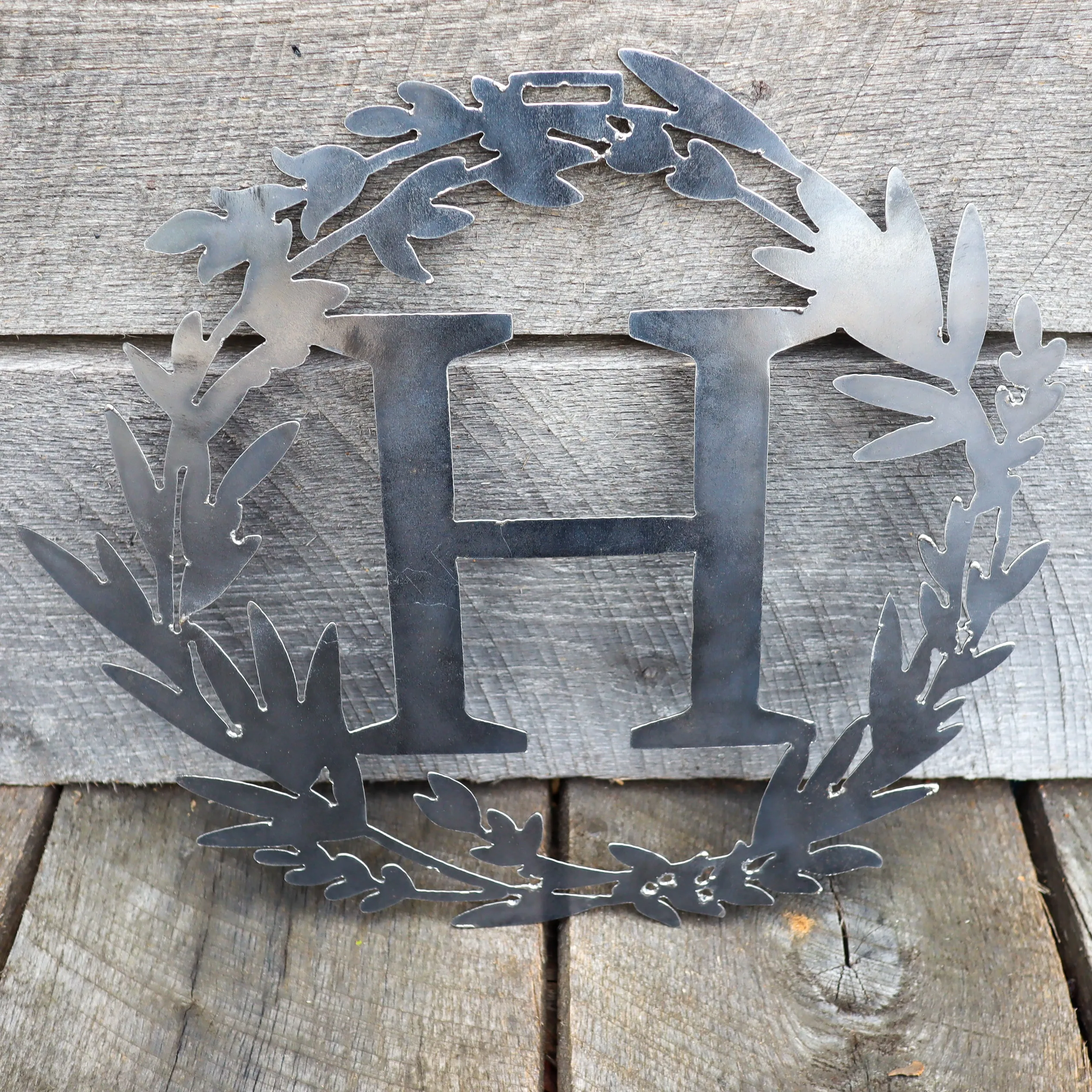 Custom Metal Monogram Spring Wreath - Spring Wreath For Front Door, Personalized Gifts, Front Door Sign, Wedding Signs