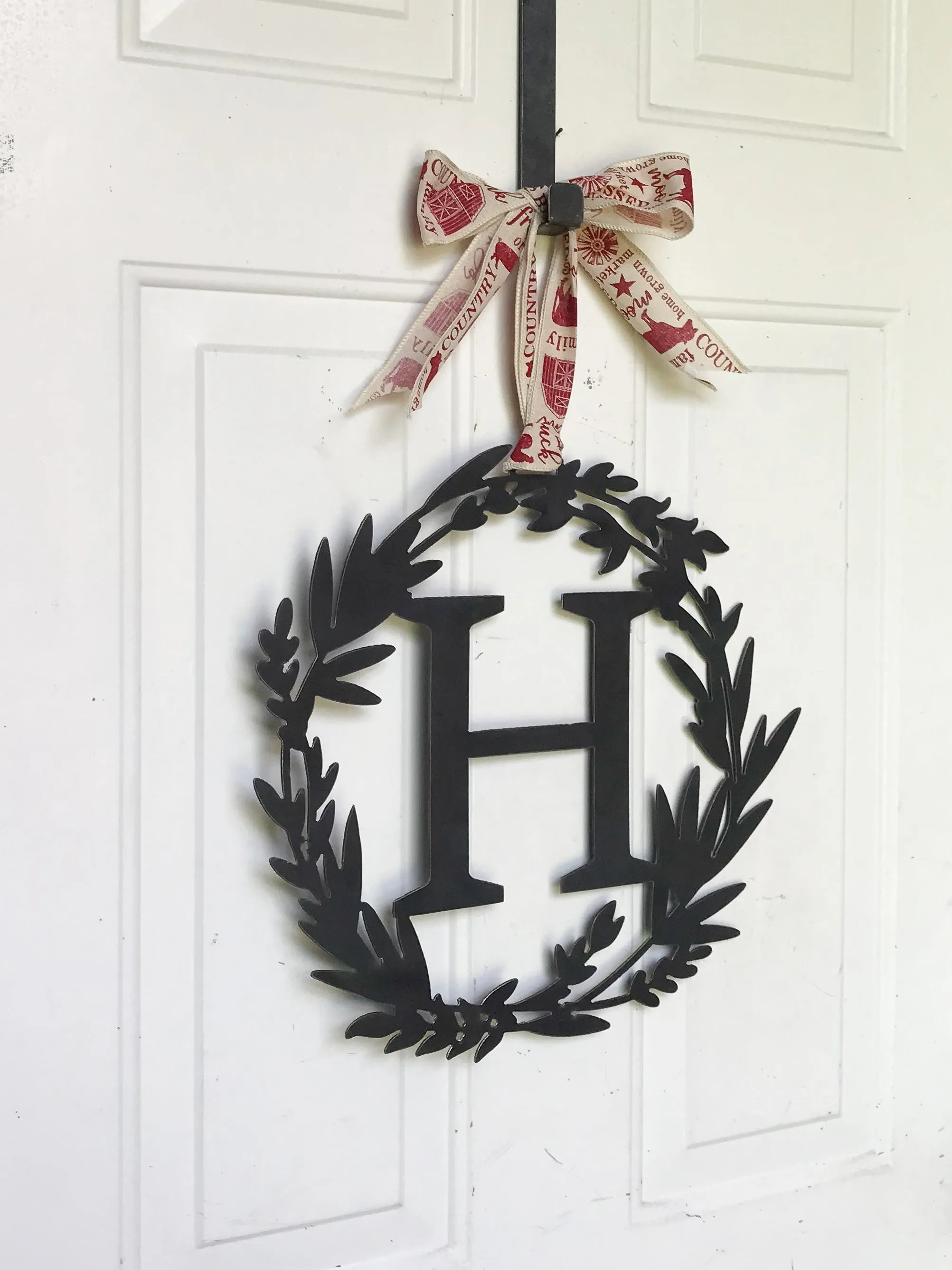 Custom Metal Monogram Spring Wreath - Spring Wreath For Front Door, Personalized Gifts, Front Door Sign, Wedding Signs
