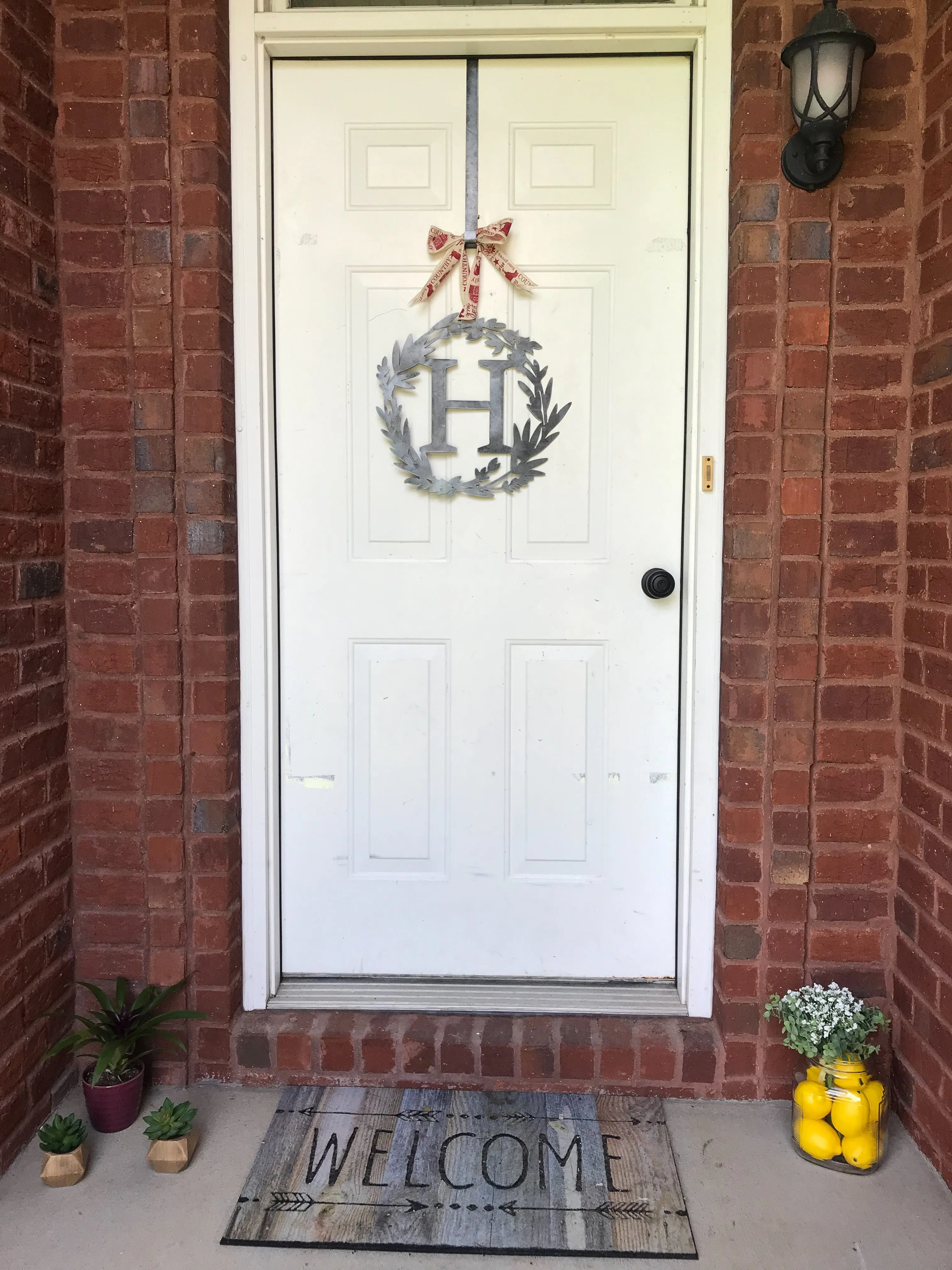 Custom Metal Monogram Spring Wreath - Spring Wreath For Front Door, Personalized Gifts, Front Door Sign, Wedding Signs