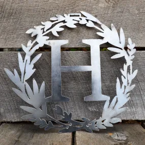 Custom Metal Monogram Spring Wreath - Spring Wreath For Front Door, Personalized Gifts, Front Door Sign, Wedding Signs