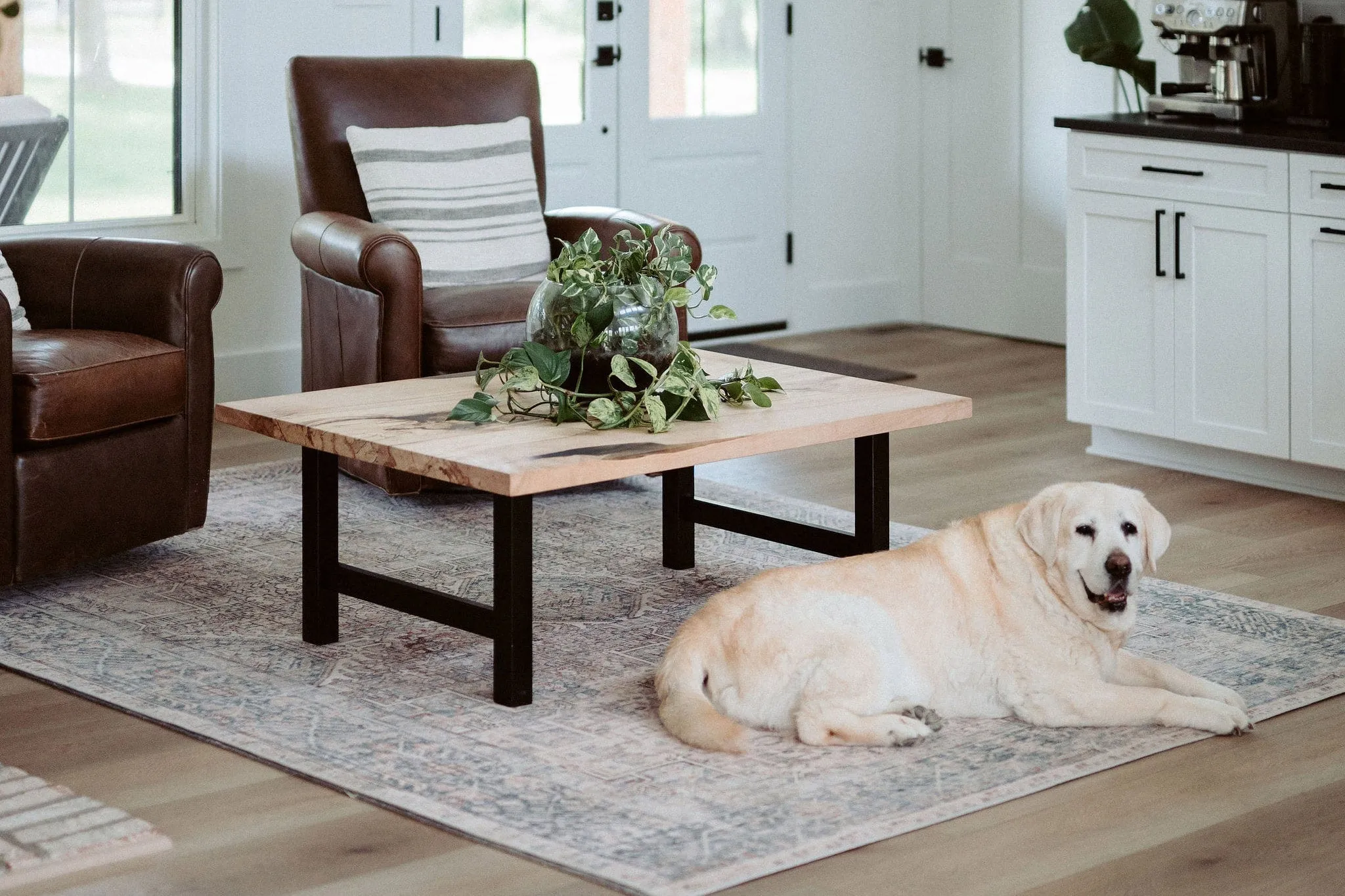 Customizable H Tube Table Leg - Black Powder Coat