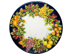 Domiziani Lava Stone Round 32" Tabletop - Blue, Yellow & Purple