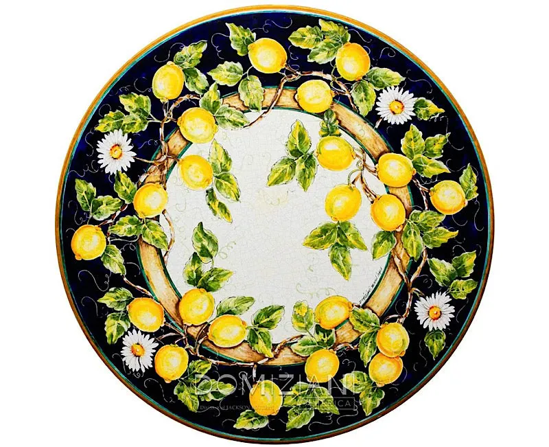 Domiziani Lava Stone Round 40" Tabletop - Blu