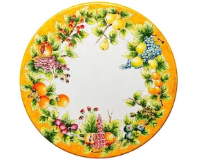 Domiziani Lava Stone Round 40" Tabletop - Yellow, Orange & Purple