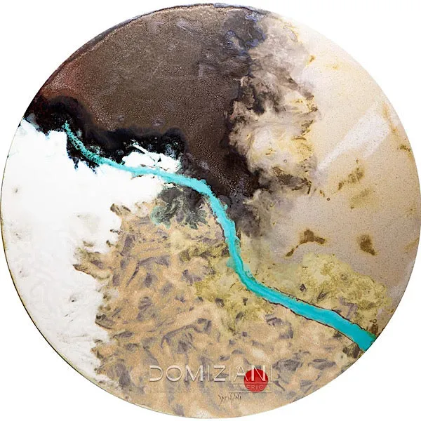 Domiziani Lava Stone Round 60" Tabletop - Roccia Acqua