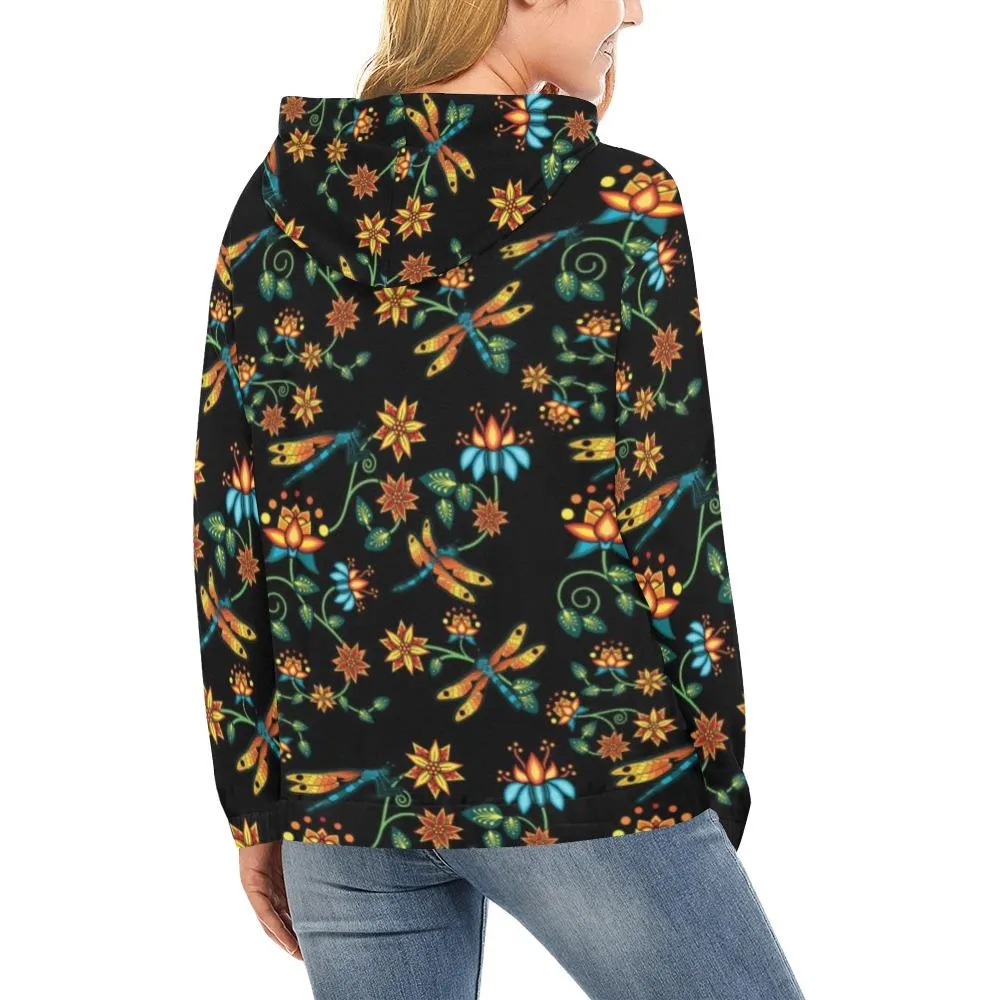 Dragon Lily Noir Hoodie for Women (USA Size)