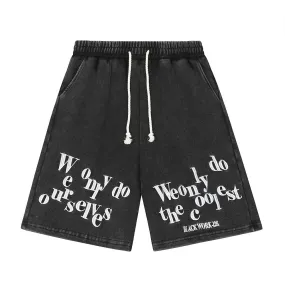 Fashion English Letter Loose Shorts Men
