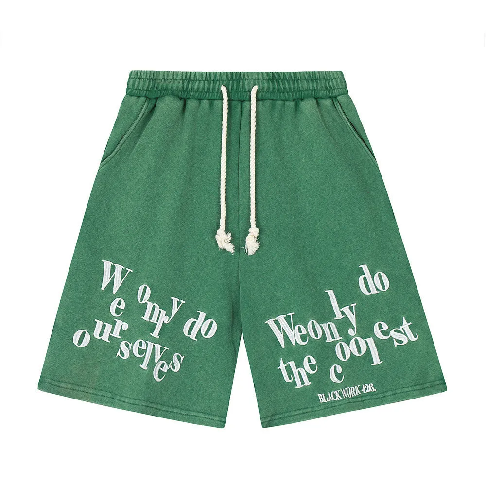 Fashion English Letter Loose Shorts Men