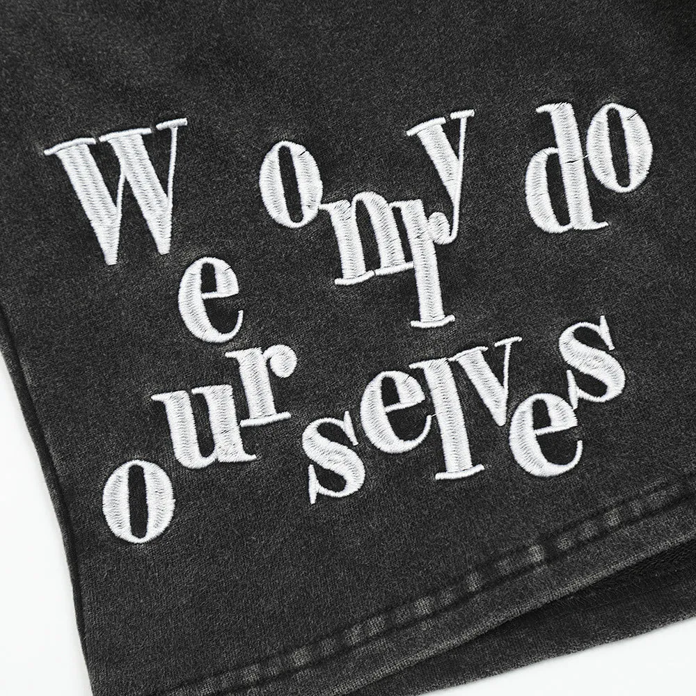 Fashion English Letter Loose Shorts Men
