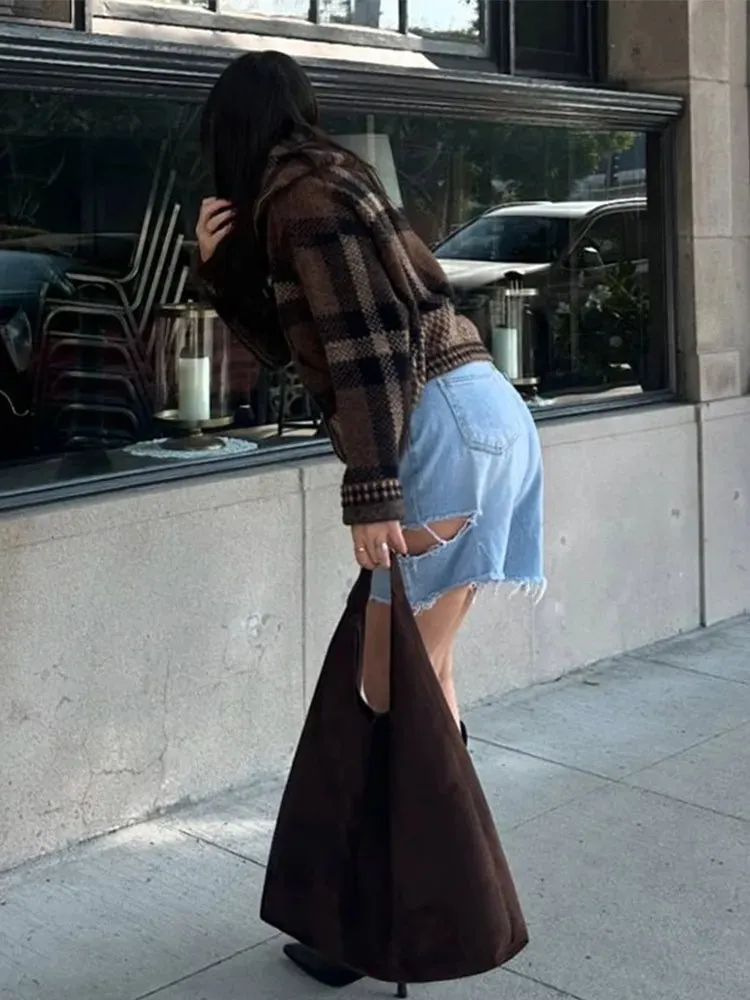 Fashionkova Plaid  Jacket Woman Coat Single Breasted Office Lapel Pocket Casual Thicken Top Ladies Spring High Street Warm Streetwear 2025