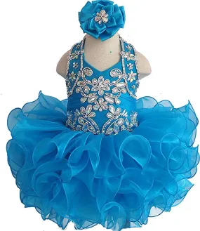 Glitz Beaded Bodice Little Girl/Kids/Child Cupcake Pageant Dress