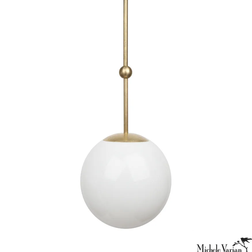 Globe and Ball Pendant Light 10 inch Brass