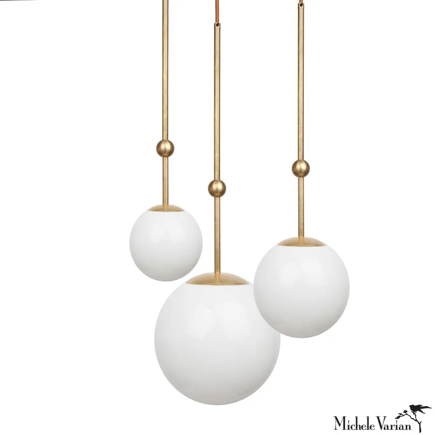 Globe and Ball Pendant Light 10 inch Brass