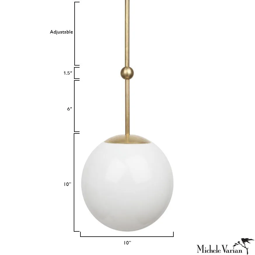 Globe and Ball Pendant Light 10 inch Brass