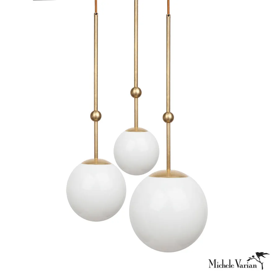 Globe and Ball Pendant Light 10 inch Brass