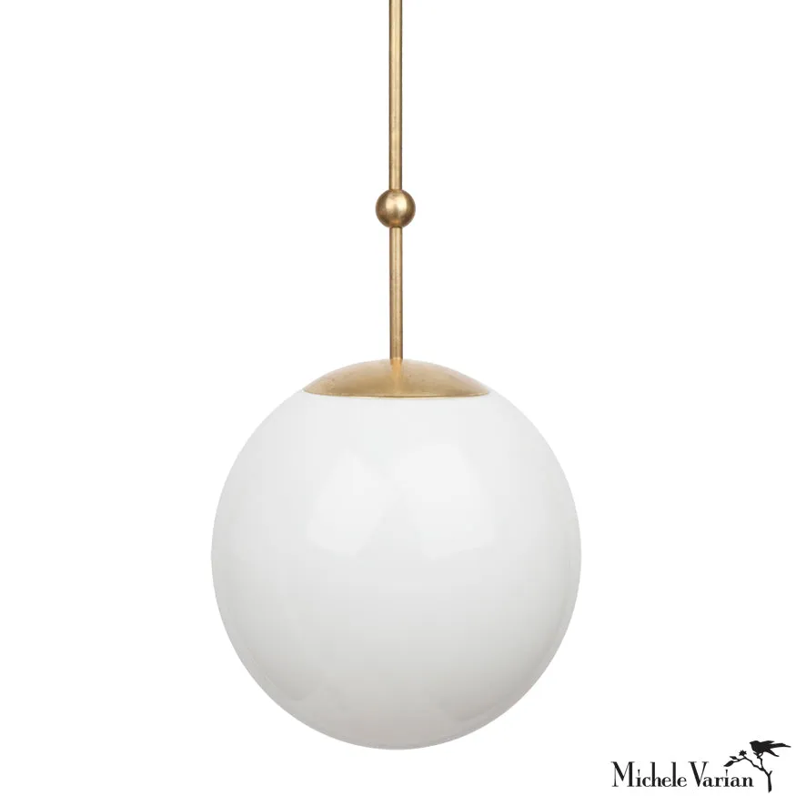 Globe and Ball Pendant Light 12 inch Brass