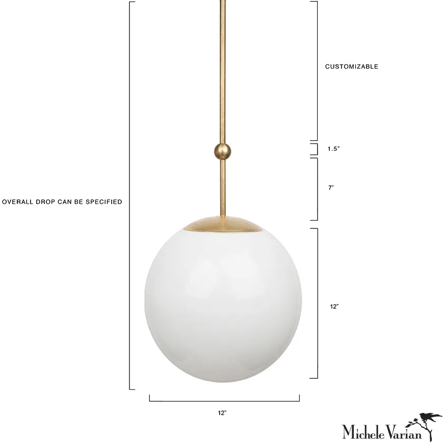 Globe and Ball Pendant Light 12 inch Brass