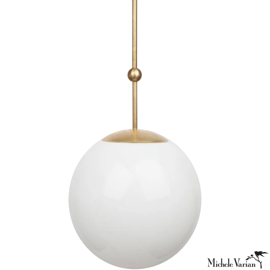 Globe and Ball Pendant Light 14 inch Brass