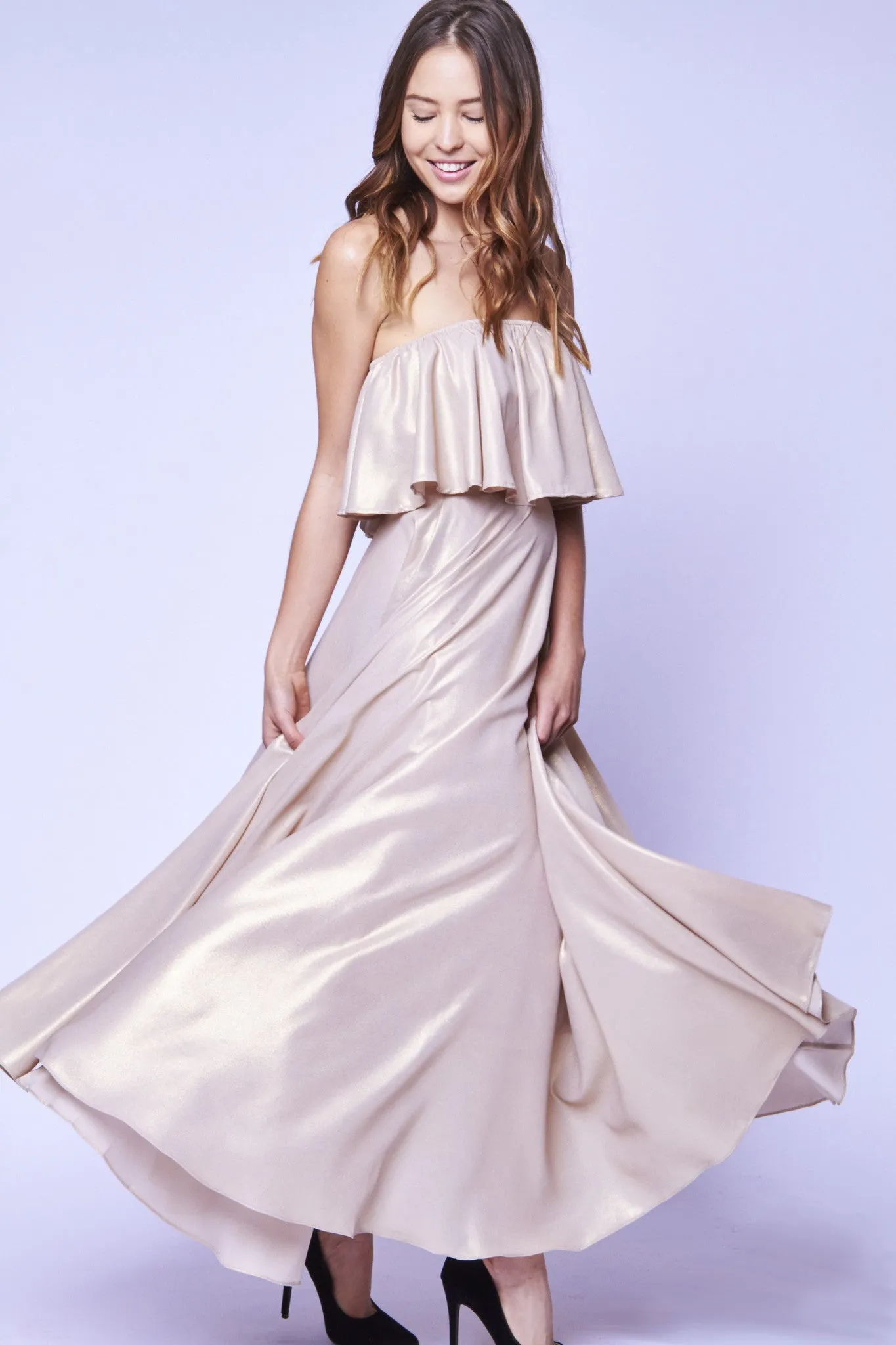 GOLD MAXI SKIRT